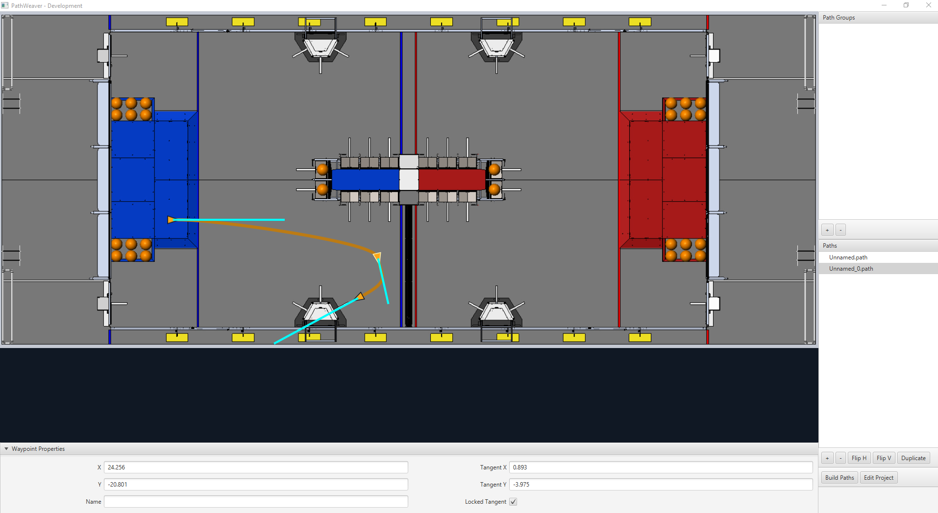 Adding an additional waypoint by clicking and dragging on the middle of the path.