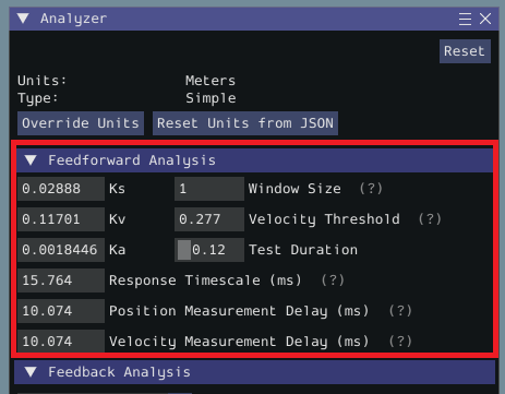 Picture of the controller settings