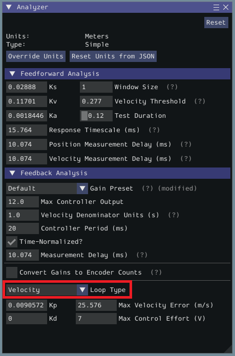 Specifying loop type