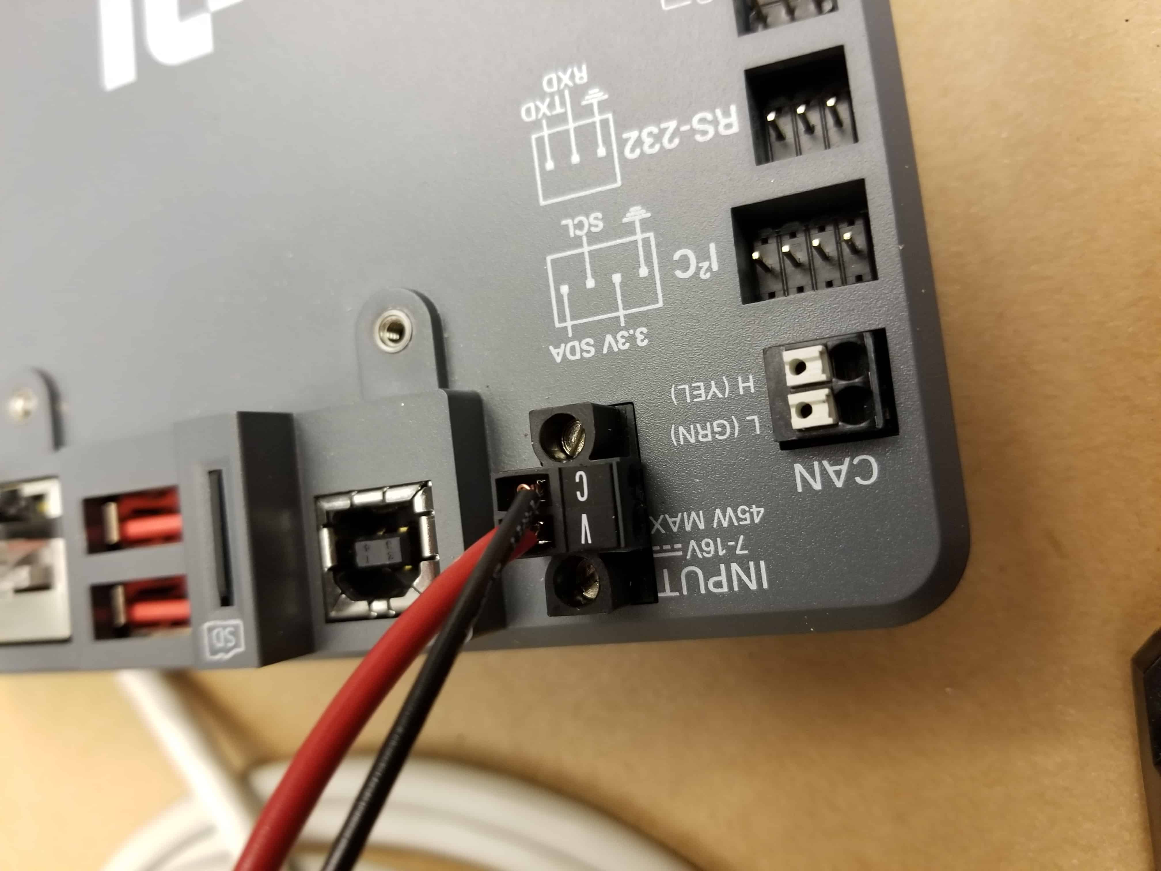 Power coming from the PDH to the roboRIO.