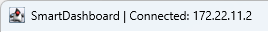The titlebar of SmartDashboard showing a connection to IP 172.22.11.2